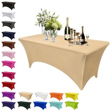 – Nappe de table en spandex champagne, 1,8 m, élastique, rectangulaire, lavab...