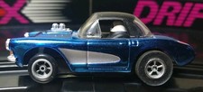 Johnny Lightning Metallic Blue HO Slot Car Body  GREAT RUNNING AFX Non Mag Chas