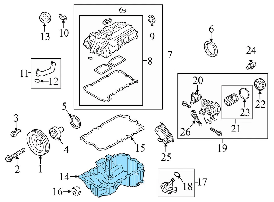 2016 BMW 328I 2.0L - Motor OIL PAN 7601942 - Imagem 4 de 4