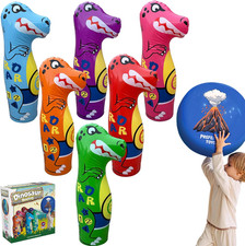 Inflatable Dinosaur Bowling Set for Kids   6 Giant 26  Pins  24  Ball   Fun Ind