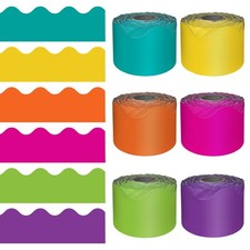 Carson Dellosa Colorful Bulletin Board Borders - 390ft Orange, Yellow, Green,...