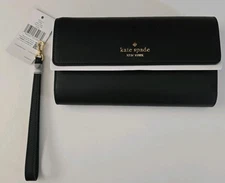 Kate Spade Madison Saffiano Leather KC590 Black Travel Wallet Wristlet New W Tag