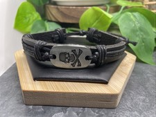 7-10 Leather Punk Bracelet Stackable Adjustable Tie New Free Ship B123