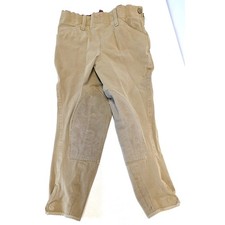 Grand Prix Childs Riding Breeches Pants Jods Tan Suede Knee Size 8 but altered