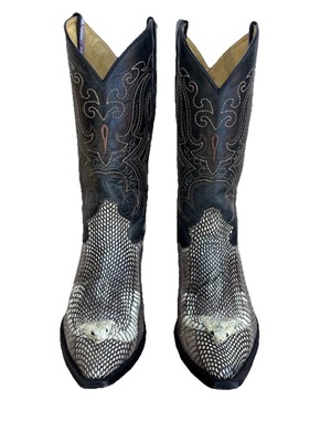El Caporal SNAKE HEAD Vaquero Cowboy Boots Mens 10.5 Python Snakeskin Leather