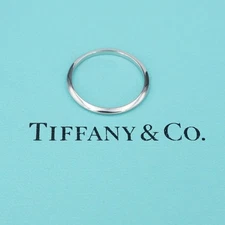 Tiffany & Co Milgrain Knife Edge Band Ring Platinum 1.5mm Sz 8.5 Pouch RG4858