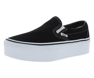 Vans  Unisex Classic SlipOn Stackform Shoes | Canvas Black/True White |