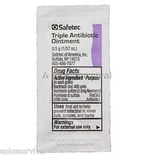 10 Triple Antibiotic Ointment Single Use Pouches Emergency First Aid Kits 06-25