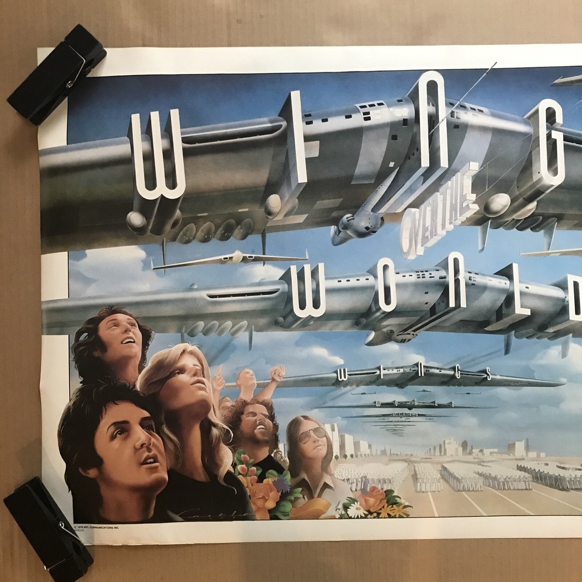 paul mccartney mpl music (RARE!! 送料込) Vintage Original 1970s Wings Over The World Poster 1979 Paul