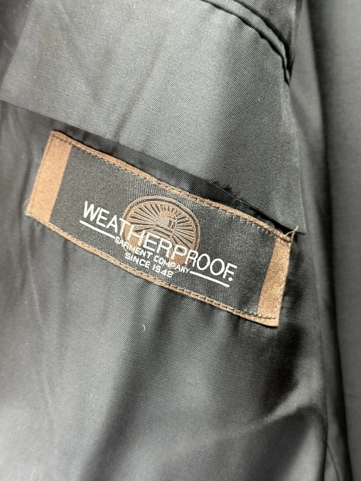 Gabardina resistente a la intemperie larga de cachemir para hombre negra tela italiana vintage talla R44 Foto 4 de 4