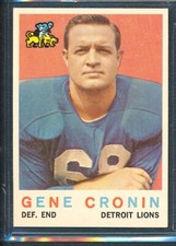 1959 Topps Football #66: GENE CRONIN Rookie RC Detroit Lions ~ EX-MT to NM