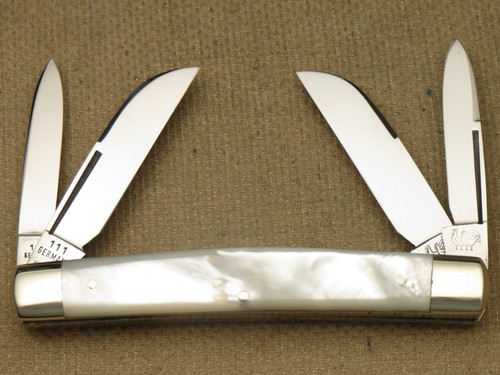 Vintage 1976 Hen & Rooster Solingen Four Blade Congress Knife Fiery Pearl MINT - Picture 3 of 16