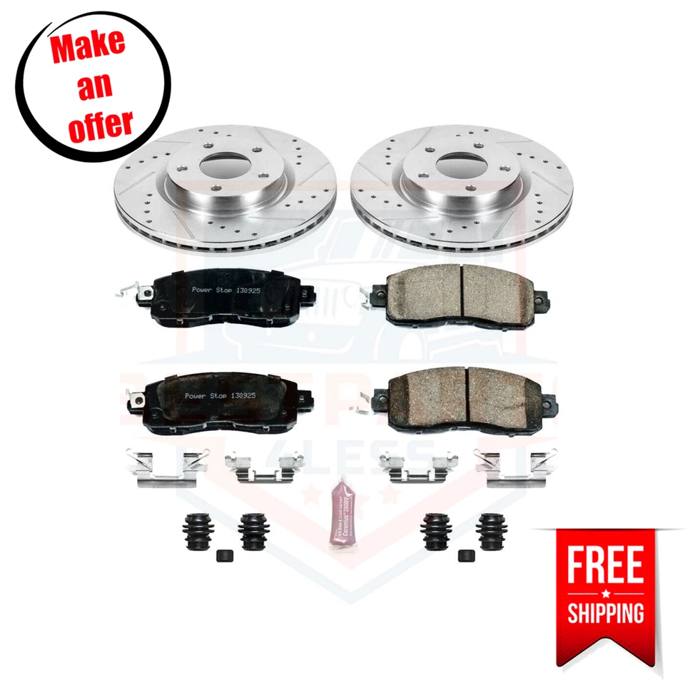 Kit de disco y pastillas de freno delanteras Powerstop K6494 para Nissan Altima 2014-2022 sedán Foto 2 de 3