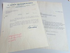 Ing. Beuchel, Maschinenfabrik A. HEINEN: Letter VAREL 1941 to TOBACCO Company