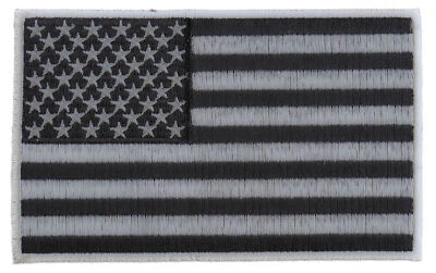 IVAMIS Black and Gray American Flag Patch- 5x3 inch - P5644