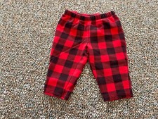 Carter's Girls Red  Black Plaid Pants 3M