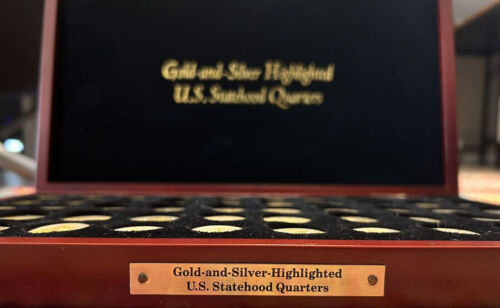 Gold & Silver Highlighted US Statehood Quarters PCS Stamps & Coins 50 Coin Set - Picture 2 of 7