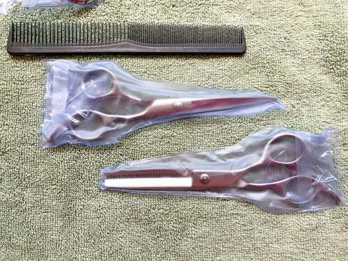 Juego de tijeras de afeitar y tijeras de corte de cabello profesionales - 6,5 pulgadas - Imagen 2 de 12