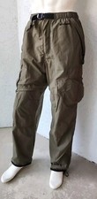 VTG 90s American Eagle Cargo Track Pants Green Parachute Lined Pant Drawstring M