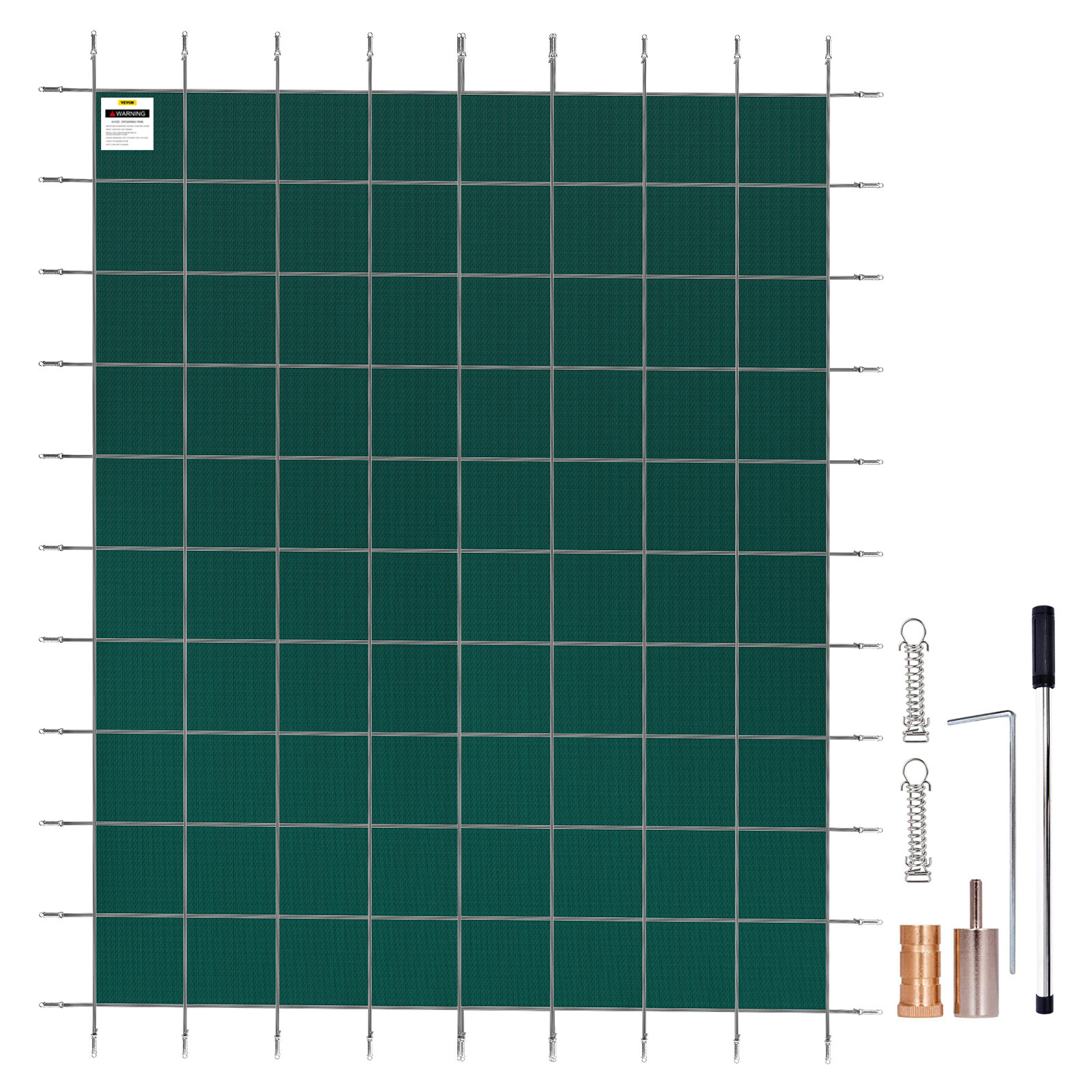 Cubierta rectangular para piscina de malla de seguridad,verde, para invierno