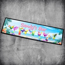 Personalised Bar Mat Runner Rubber Backed She Shed Cocktail Beach Ladies Custom