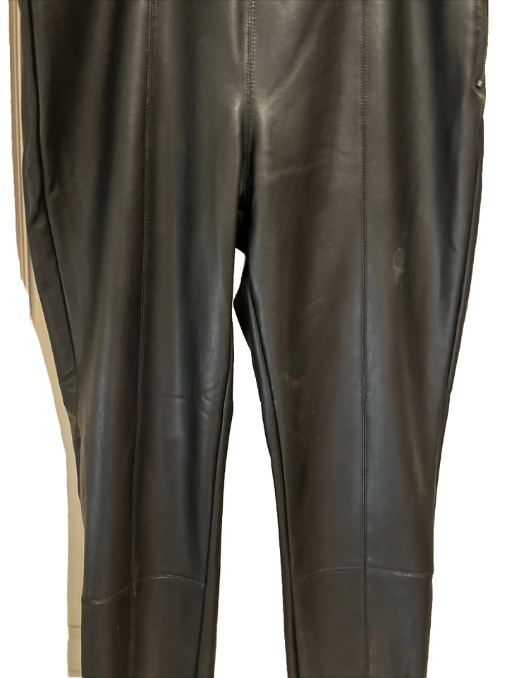 👖🖤Topshop Mujer Imitación Cuero EE. UU. Talla 12 Cremallera Lateral Cintura Elástica Nuevo Sin Etiquetas Foto 4 de 4