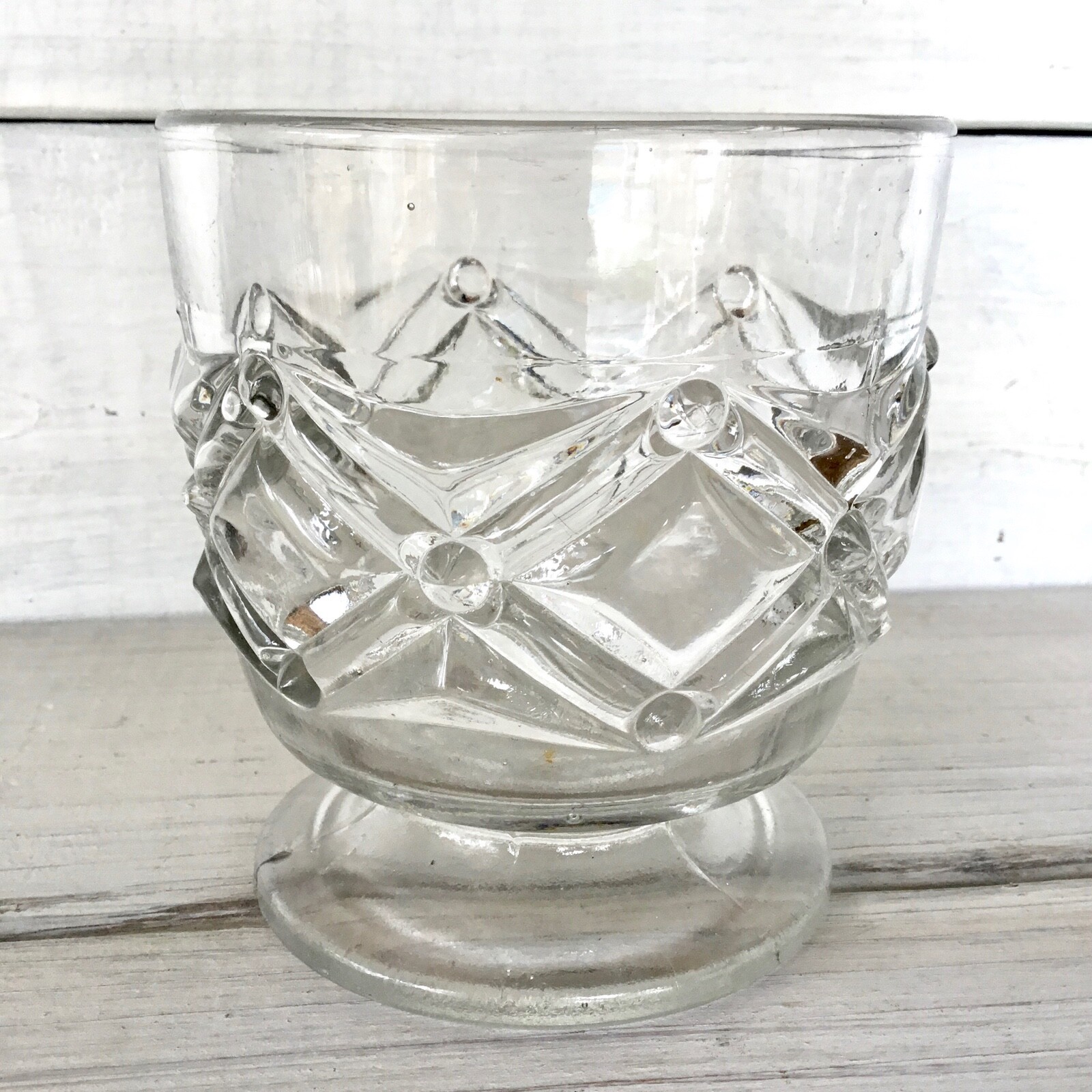 Antique Pressed SPOON HOLDER Glass Spooner Error Lopsided Three Mold eBay