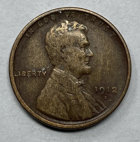 1912S  Lincoln Wheat Small Cent, VF Condition Cleaning. C-830