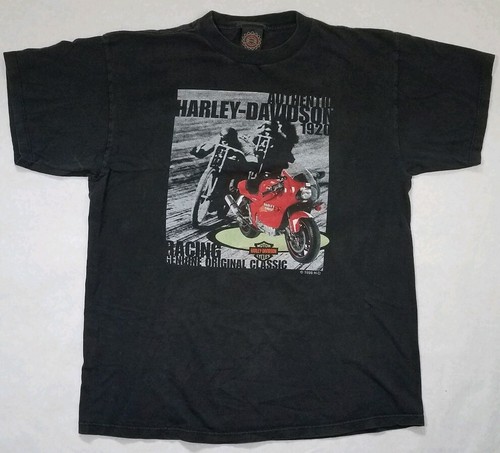 Vintage Harley Davidson Racing Tshirt XL schwarz Road Race Motorsport Made in USA - Bild 2 von 4