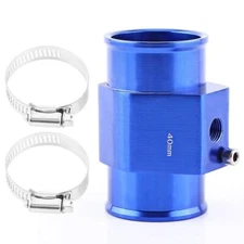 40mm Water Temp Temperature Joint Pipe Sensor Gauge Radiator Hose Adapter Blue