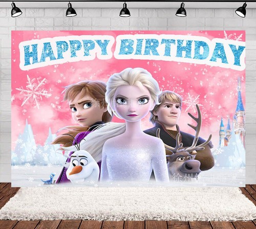 3D Frozen Elsa Backdrop Birthday Party Banner Photo Studio Background Decor AU - Picture 25 of 30