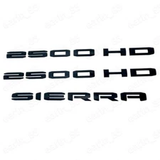 NEW Matte Black Door Tailgate Emblem Nameplate For 2020 - 25 GMC Sierra 2500 HD