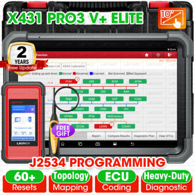 LAUNCH X431 PRO3S+ Elite PRO5 OBD2 Car Scanner Diagnostic Tool J2534 Programming