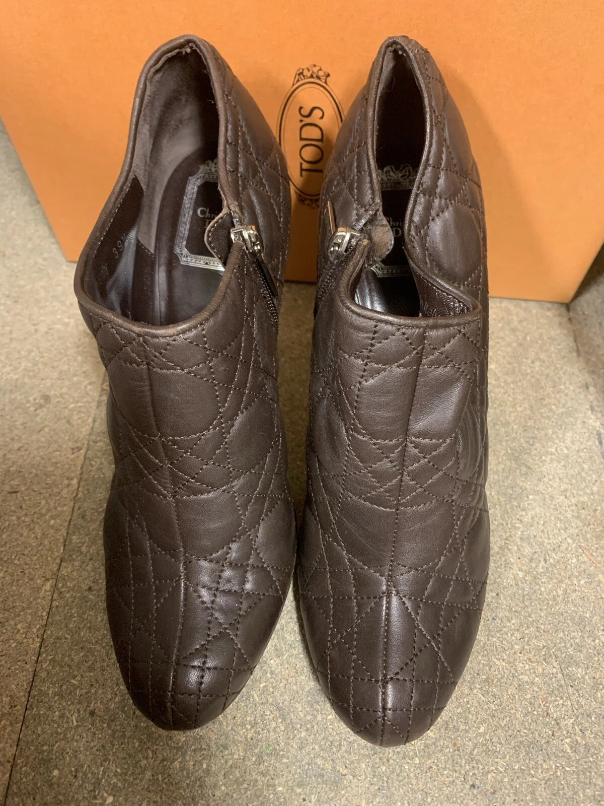 Bottes cuir marron Christian Dior taille 6,5