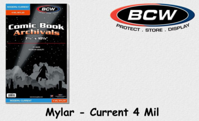 BCW - 25 Current - Mylar - Comic Book Bags - Hüllen - 4 Mil mit Lasche NEU/OVP!