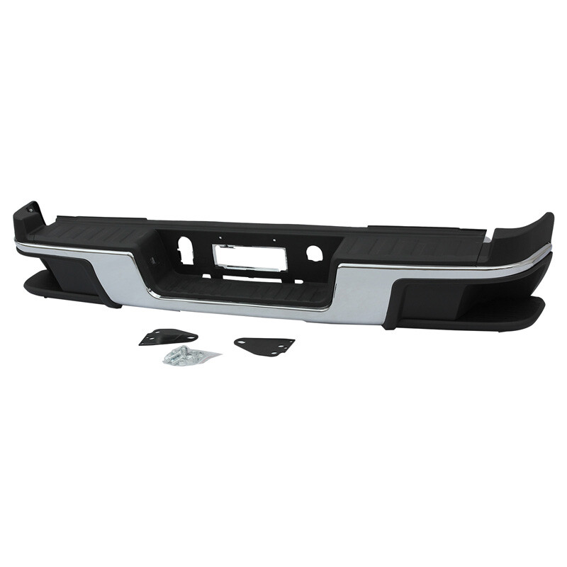 Black Steel Rear Step Bumper For 2015-2022 Chevy Colorado / GMC Canyon - Powder-Coated, Bolt-On