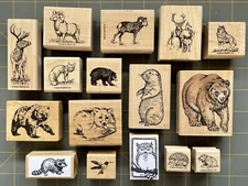 WILDLIFE ANIMALS RUBBER STAMPS SOME RARE & VTG STAMPIN UP PSX etc ~ YOU PICK   