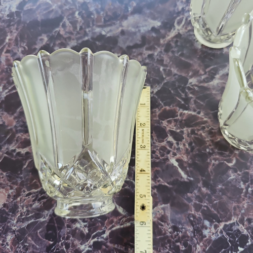 Ceiling Fan Glass Light Shade Frosted Scallop Edge Diamond Shaped Clear Top - Picture 6 of 12