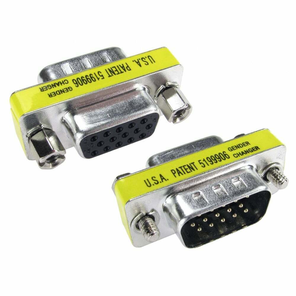 SVGA Adapter 15 Pin Male to Female Monitor Screen VGA Cable Coupler