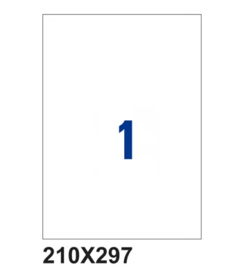 100 etichette adesive A4 personalizzate a4210297, 210x297mm, IPERTEK / IDLABEL