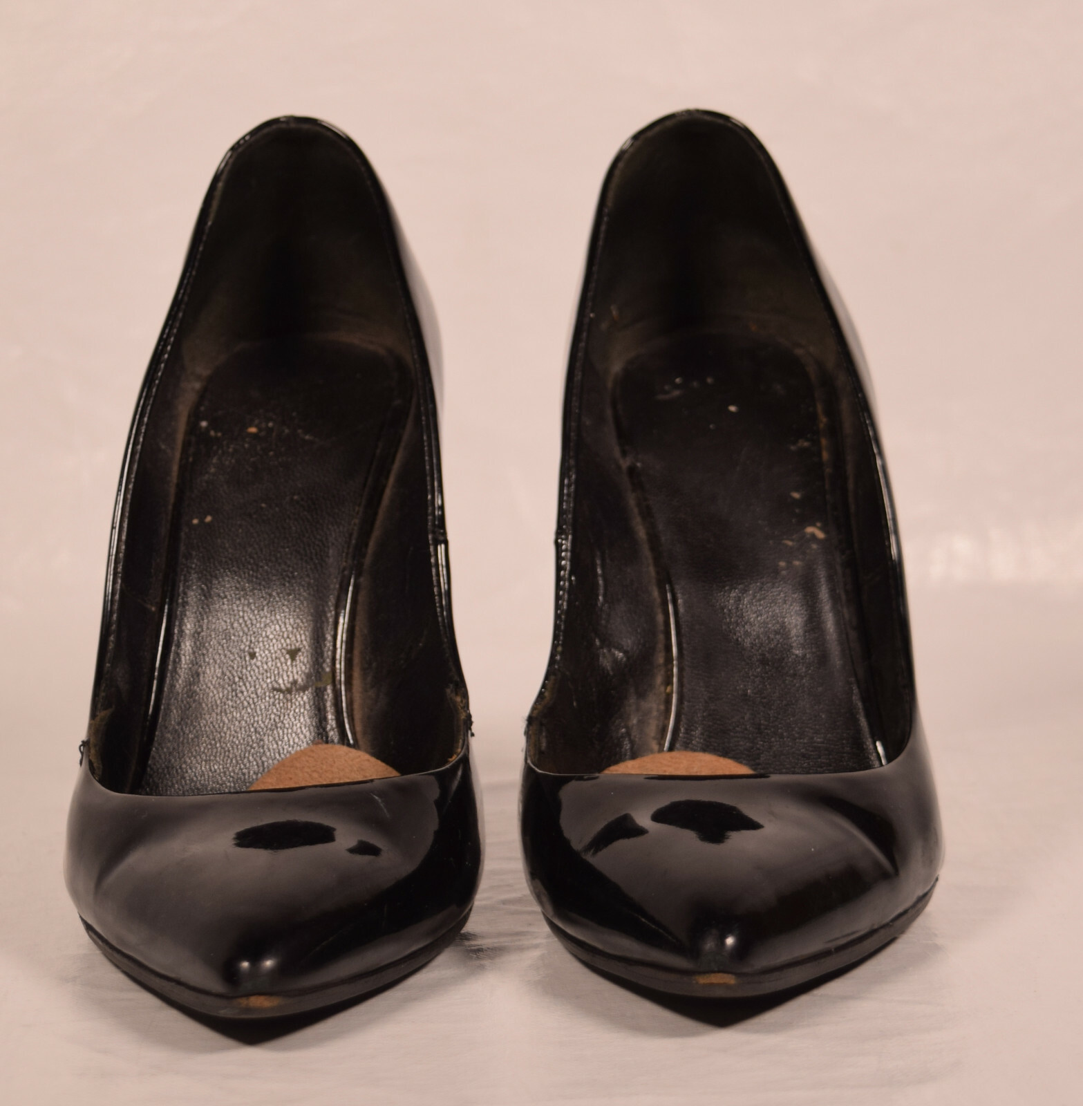 SAINT LAURENT Yves Saint Lauren YSL donna nera patinata pelle tacco alto 36 5