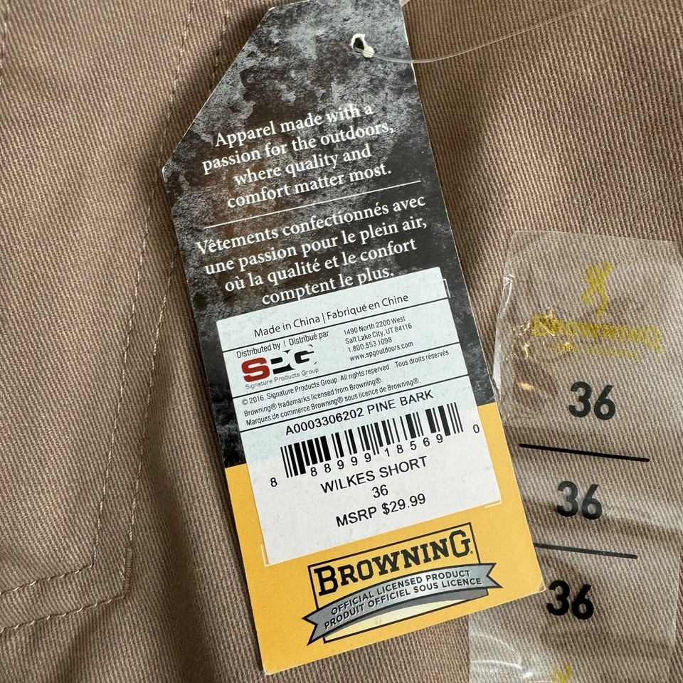 Pantalones Cortos Browning Wilkes Para Hombre 36 Caqui Senderismo Informales Frente Plano 10” Entrepierna Nuevos con Etiquetas Foto 4 de 4