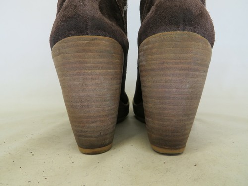 GIANNI BINI Botas de Moda Marrón Gamuza Inclinadas Cuña Hasta la Rodilla Talla 6.5 M - Imagen 8 de 11