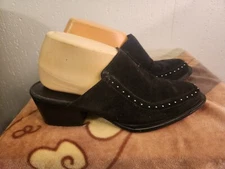 Rag & Bone New York Weiss Womens sz 38.5 Black Suede Slip On Heeled Clogs #50