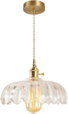 Theopractick Industrial Deckenleuchte Vintage Lampe Glas Lampenschirm hängend