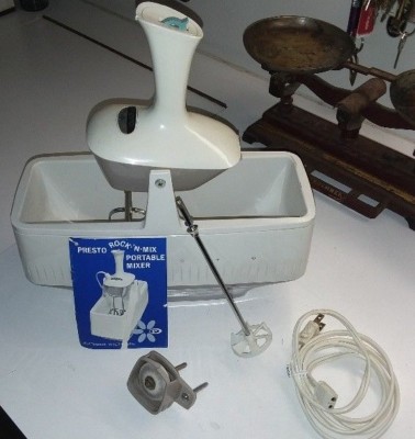 PRESTO ROCK-N-MIX 3 SPEED MIXER WITH BOWL KNIFE SHARPENER DRINK MIXER HANG TAG