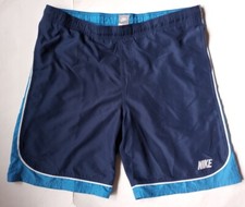 Nike Swim Trunks Mens Large Blue Board Shorts Drawstring Mesh Lining