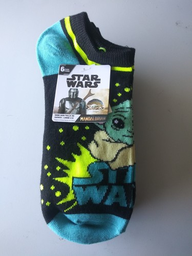 Star Wars Mandalorian Baby Yoda 6 Pair Boys No-Show Socks - Large (3-9) NWT - Picture 2 of 7
