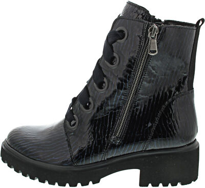 Waldläufer H-Luise Damen Schnürstiefelette blau