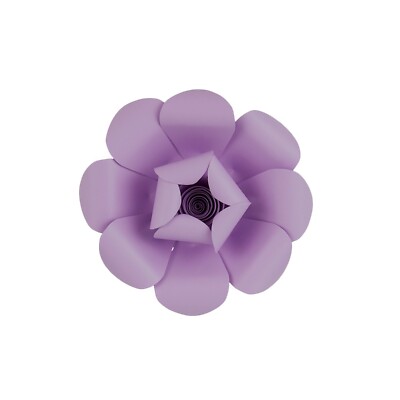 Mega Crafts - 8'' Handmade Paper Pedal Flower - Lavender, 1PC